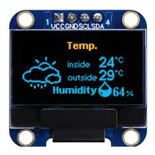 0.96″ OLED Display 128×64 Display Module 4 Pin (WHITE) – I2C – SPI Serial Interface