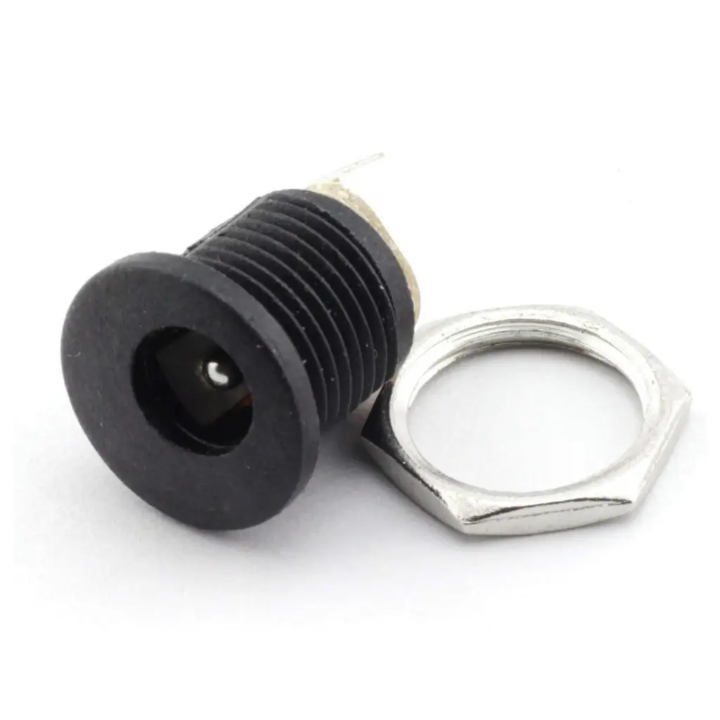 DC-025M 8mm Screw DC Power Copper Socket With Nuts For 5.5 X 2.1mm 5.5 X 2.5mm DC Plug